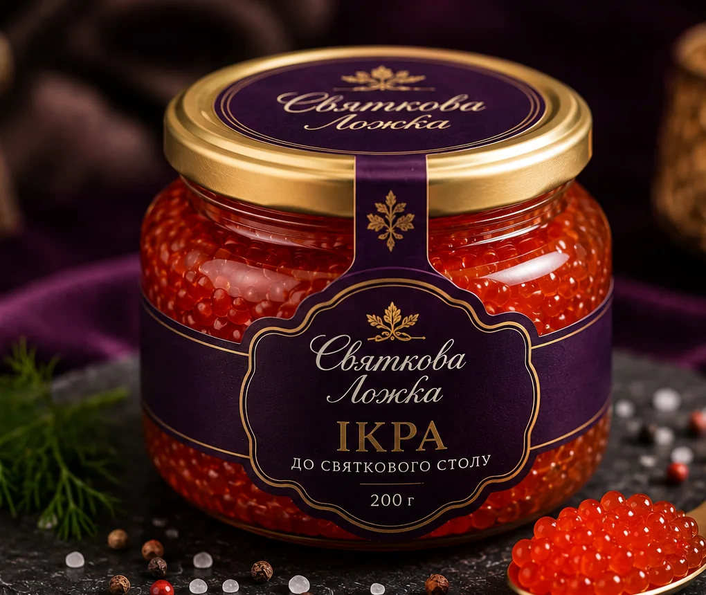 Крупний план банки червоної ікри для домашньої подачі